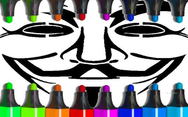 Anonymous Mask Coloring Book