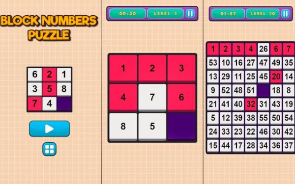 Block Numbers Puzzle Online - Logic Brain Game