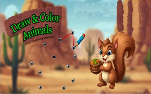 Draw & Color Animals: Kids Drawing Game
