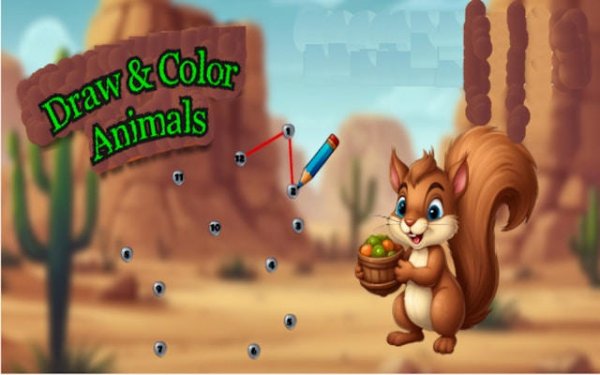 Draw & Color Animals: Kids Drawing Online Game