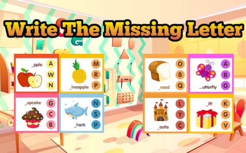 Write The Missing Letter: Kids Word Game