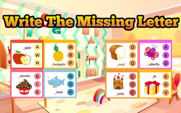 Write The Missing Letter: Kids Word Puzzle Game Online